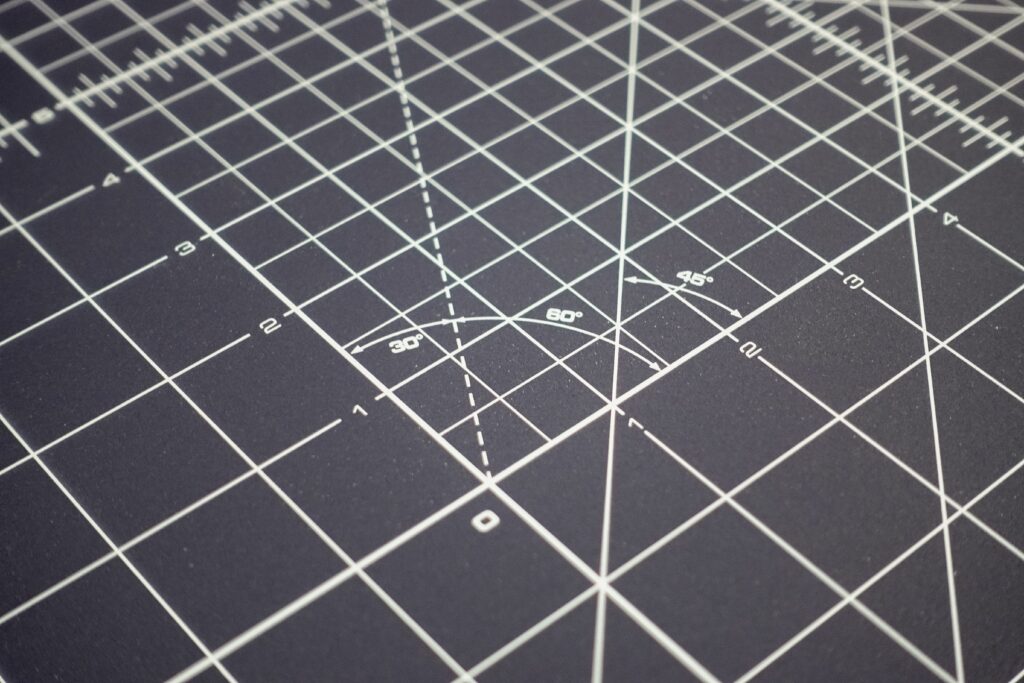 A measurements grid which also measures angles